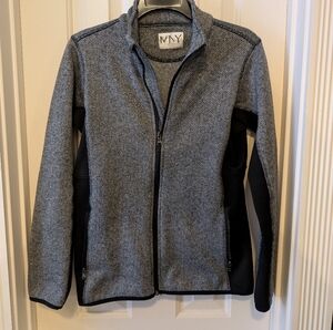 🌸5 For $25 - Marc New York Black and White Herringbone Fleece Zip Jacket